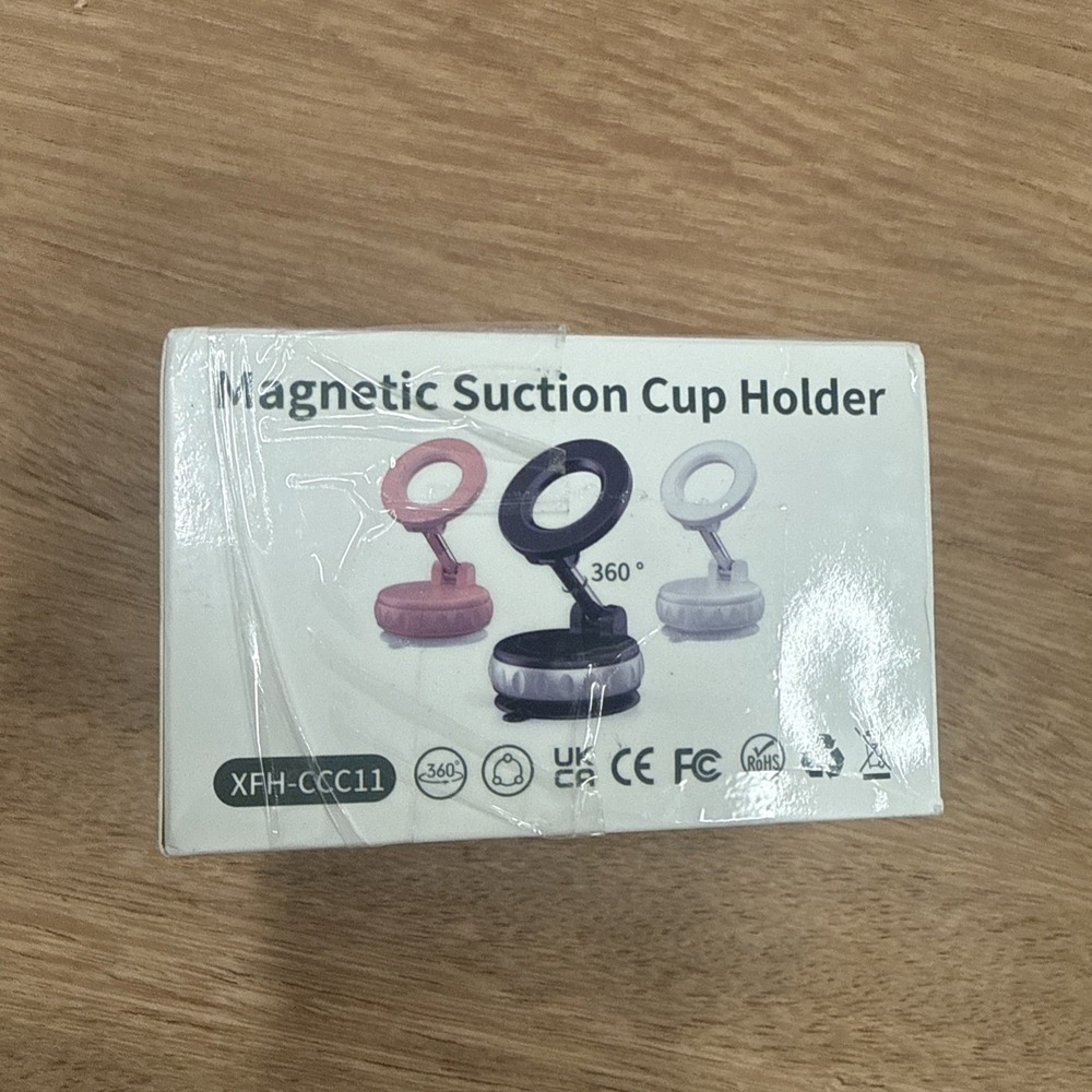 Magnetic Suction Cup Holder, Black (2 PIECES IN EVERY PACK)